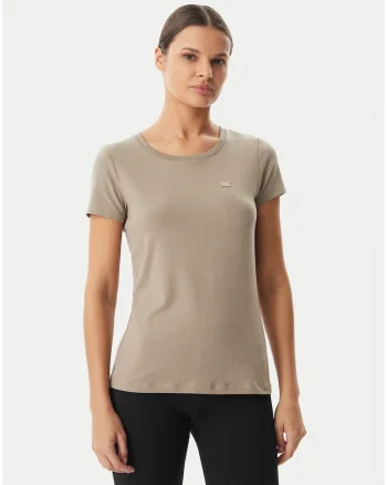 Tricou dama,  regular fit, maro, bumbac