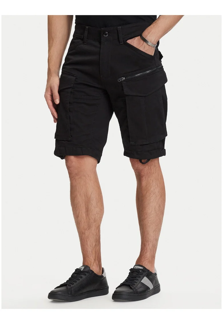 Pantaloni scurti barbati, G-Star Raw, casual, negru, bumbac organic, relaxat,
