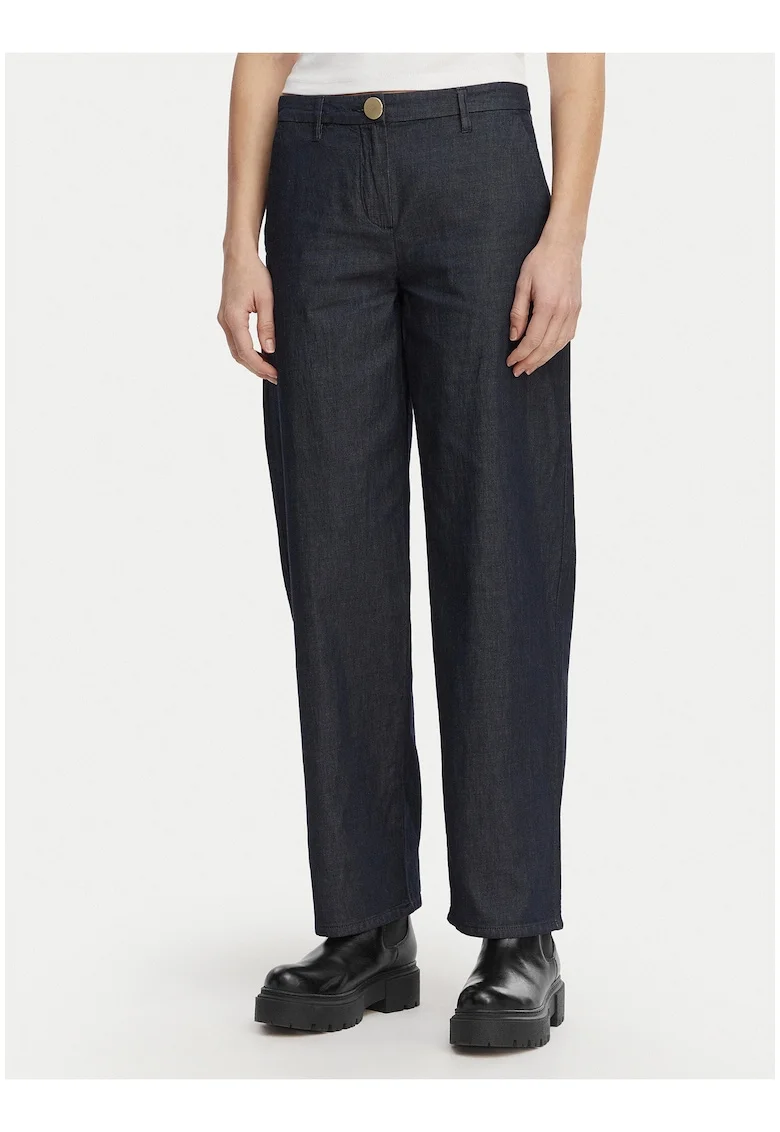Pantaloni dama,  bleumarin, croiala lejera, 100% bumbac