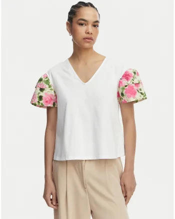 Tricou dama,  alb, bumbac 100%