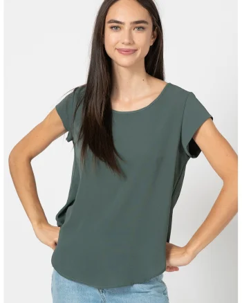 Bluza cu terminatie asimetrica Vic, Verde feriga
