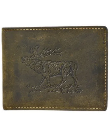 Portofel bărbați  piele naturală, 7 sloturi carduri, verde, 12.5x9.5x2.5cm