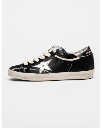 Pantofi sport Super Star cu insertii din catifea, Negru/Gri inchis