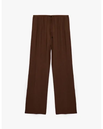 Pantaloni cu cordon in talie, Maro inchis