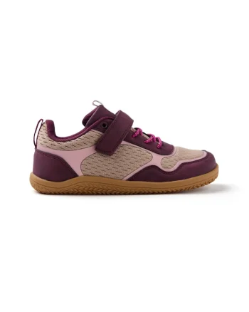 Pantofi sport cu velcro si insertii de plasa, 45794, Visiniu