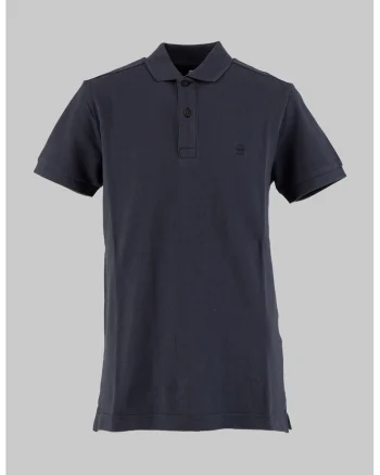 Tricou polo de bumbac cu logo, Albastru prafuit
