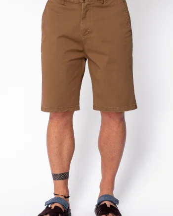 Pantaloni scurti cu nasture din bumbac Brown