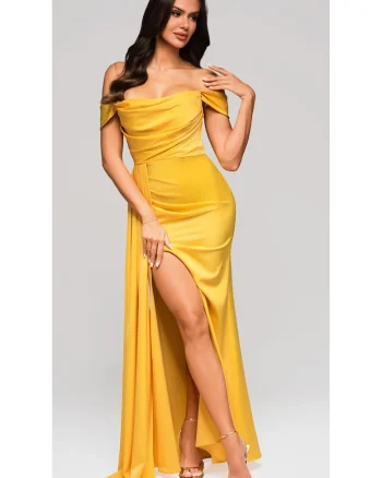 Rochie de seara Maxi  LA-OM-DLR188, Galben
