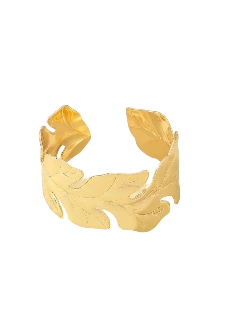 Bratara aurie, ajustabila, forma de frunza, Roda C9