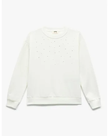 Bluza de trening regular-fit cu model uni, Alb