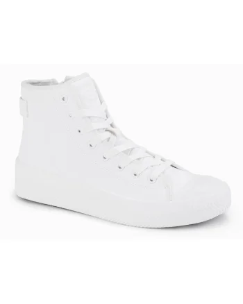 Pantofi sport inalti cu fermoar  OM-FOTH-0184, Alb