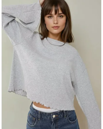 Bluza dama  bumbac/elastan, gri