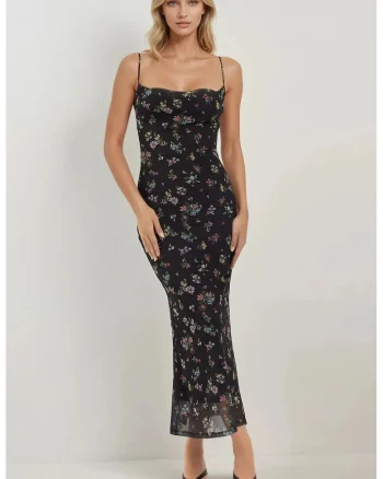 Rochie maxi,  mulata, neagra, tul