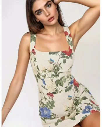 Rochie mini,  croiala in A, multicolor, textil