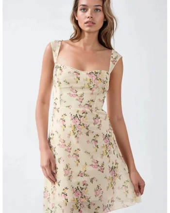 Rochie mini,  imprimeu, roz, tul