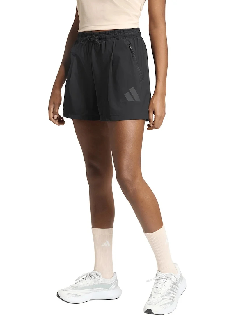 Pantaloni sport scurti cu talie inalta Z.N.E., Gri antracit