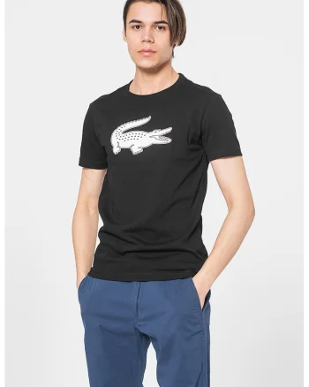 Tricou regular fit cu imprimeu logo, Negru