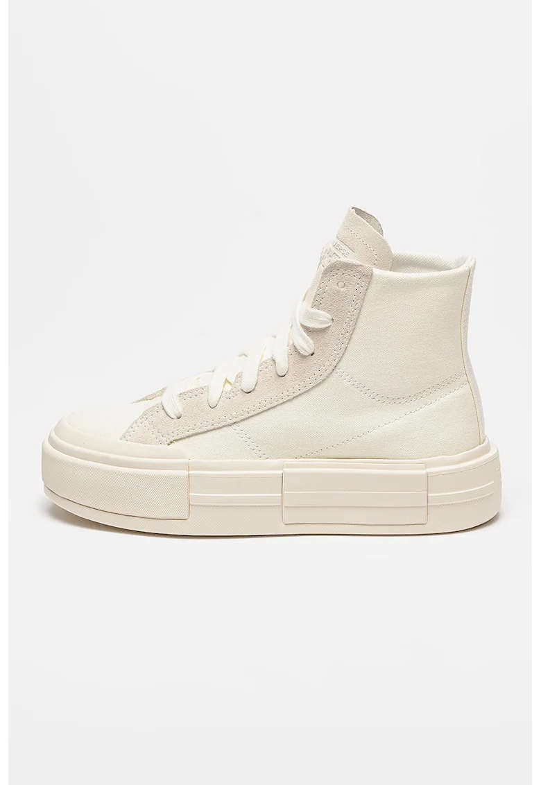 Tenisi mid-high cu garnituri de piele intoarsa Chuck Taylor All Star Cruise, Crem