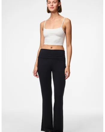 Pantaloni evazati cu talie inalta, Negru