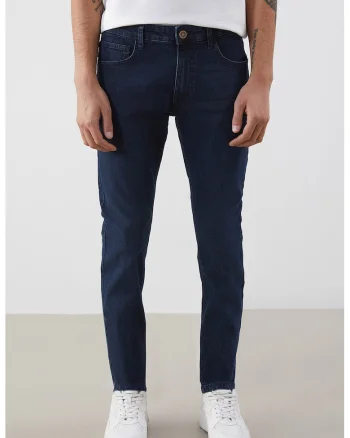 Blugi skinny cu talie joasa, Albastru ultramarin