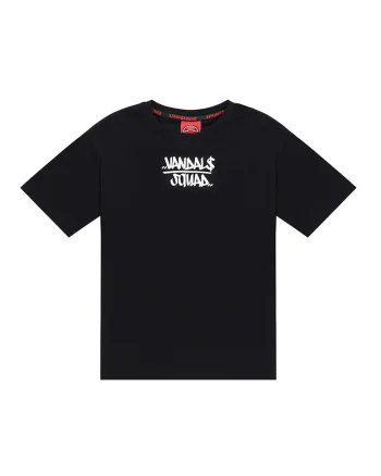 Tricou cu imprimeu pe partea din spate, Negru/Alb optic