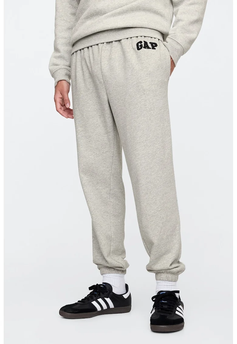 Pantaloni de trening cu talie ajustabila, Gri melange