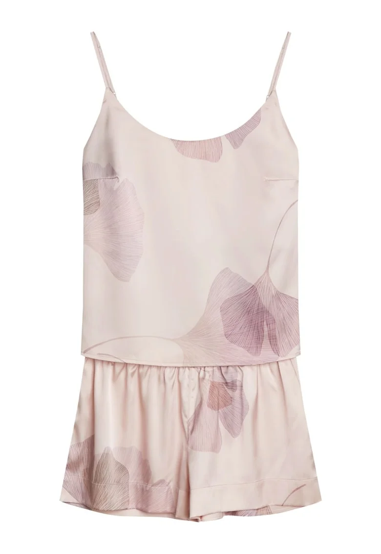 Pijama dama Alb Bej Caproccio, Floral