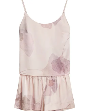 Pijama dama Alb Bej Caproccio, Floral