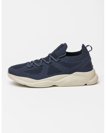 Pantofi sport din material textil cu model uni Leon, Albastru inchis