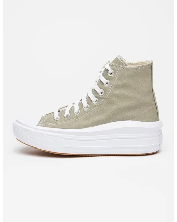 Tenisi high-cut cu platforma Chuck Taylor All Star Move, Alb/Verde pal