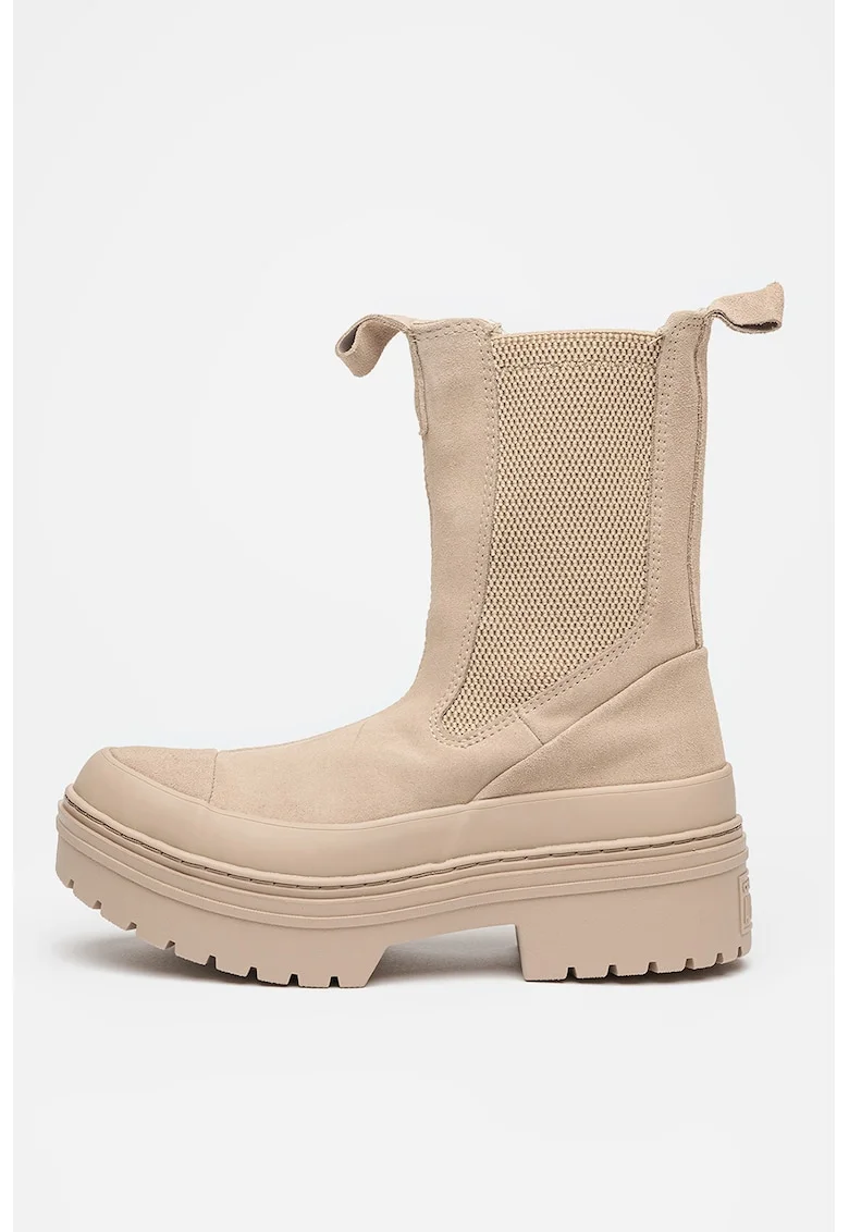 Ghete Chelsea din piele intoarsa Chuck Taylor All Star, Maro taupe deschis