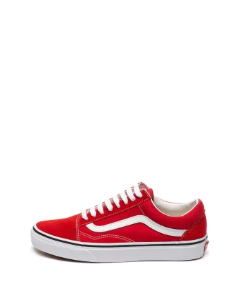 Tenisi unisex cu insertii de piele intoarsa Old Skool, Rosu