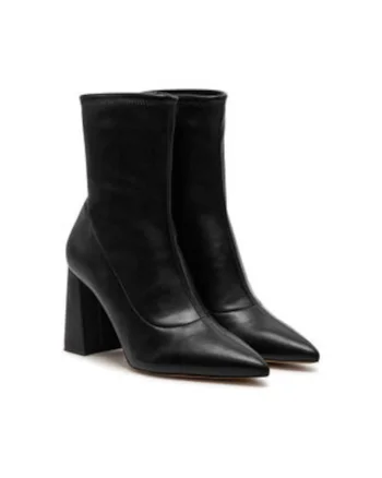 Botine dama,  piele ecologica, negru