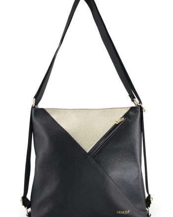 Geanta dama  Shopper, piele naturala, 32x32x9,, lungime curea max, 2 buzunare interioare, 1 buzunar exterior, Negru