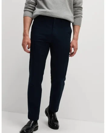 Pantaloni chino cu buzunare oblice, Bleumarin