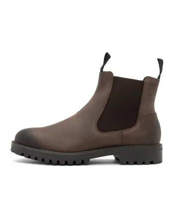 Ghete Chelsea de piele nabuc, Maro