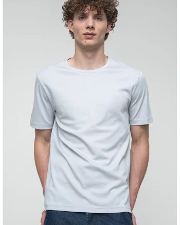 Tricou regular fit cu decolteu la baza gatului Future, Gri deschis