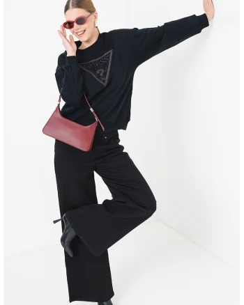 Bluza de trening cu broderie logo, Negru