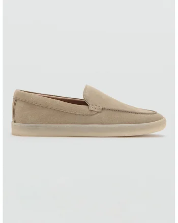 Pantofi de piele intoarsa cu varf rotund, Caramel