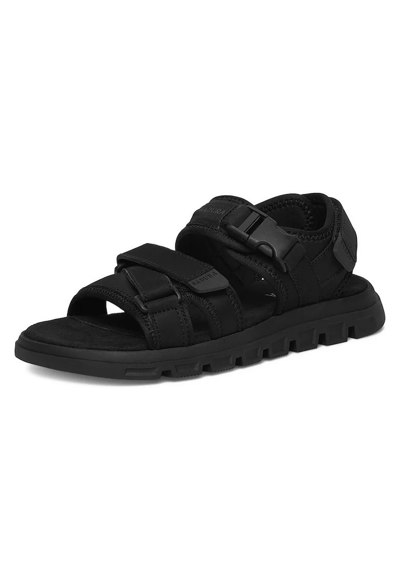 Sandale pentru barbati  piele naturala, negru, sistem inchidere Velcro