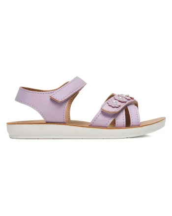 Sandale fete,  velcro, violet, textil