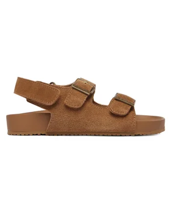 Sandale baieti,  piele naturala, velcro, maro, Maro