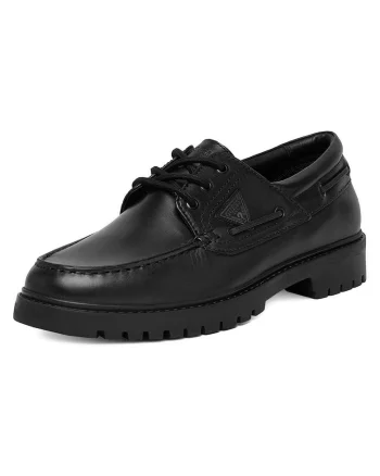 Pantofi barbati,  piele naturala, negru, varf rotund,