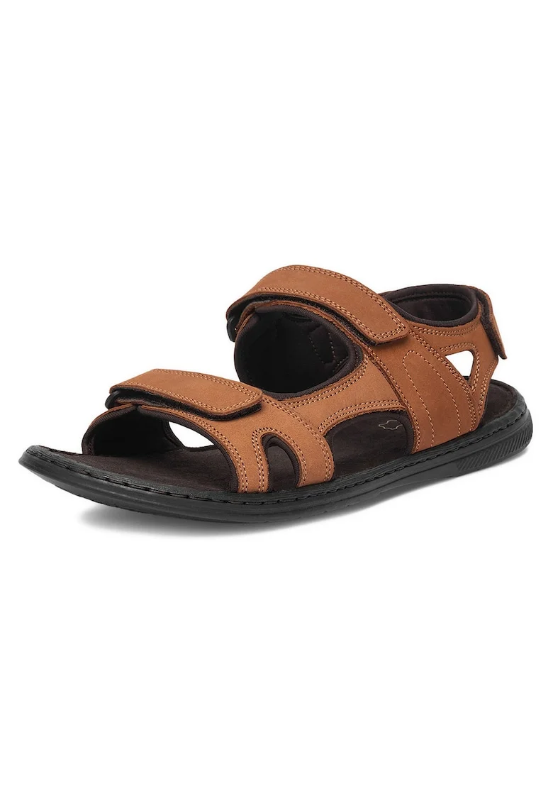 Sandale barbatesti  piele nubuc, inchidere Velcro, maro
