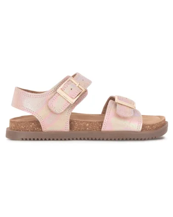 Sandale fete,  piele naturala, roz, sistem inchidere Velcro