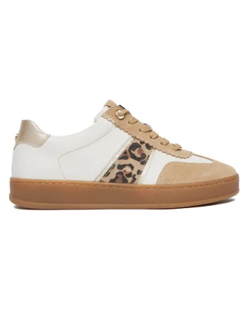 Tenisi dama  multicolor, piele naturala/intoarsa, varf rotund