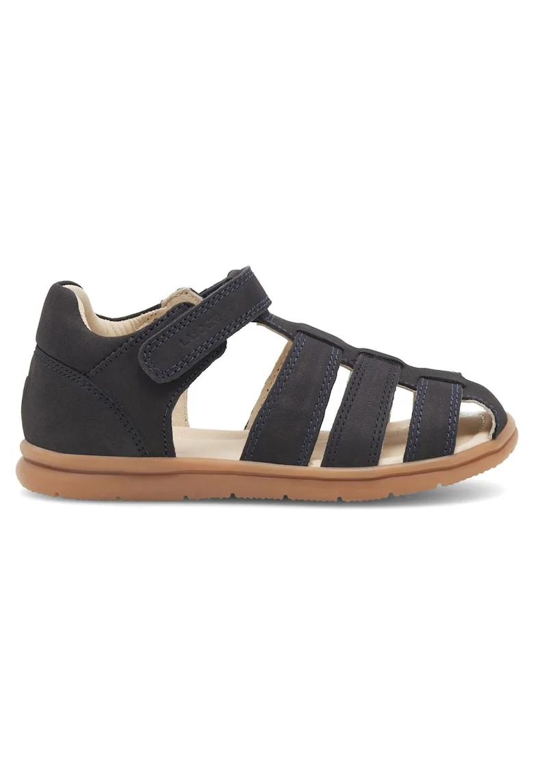 Sandale,  bleumarin, piele nabuc, sistem inchidere Velcro, pentru baieti