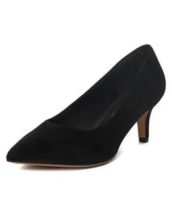 Pantofi dama,  piele naturala, varf ascutit, negru