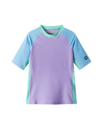 Tricou de inot fete,  violet, poliamida, elastan