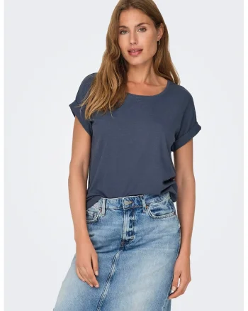 Tricou lejer cu decolteu rotund Moster, Albastru pal